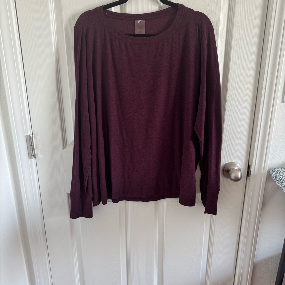 CALIA by Carrie Underwood Rich Burgundy Long Sleeve Top